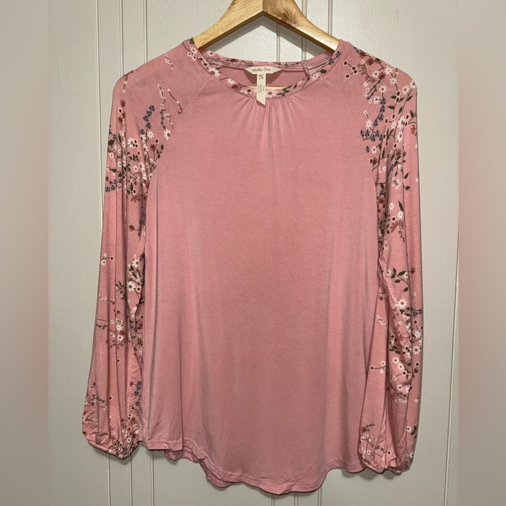 Matilda Jane Pink Dose of Floral Long Sleeve Top - Picture 2 of 8